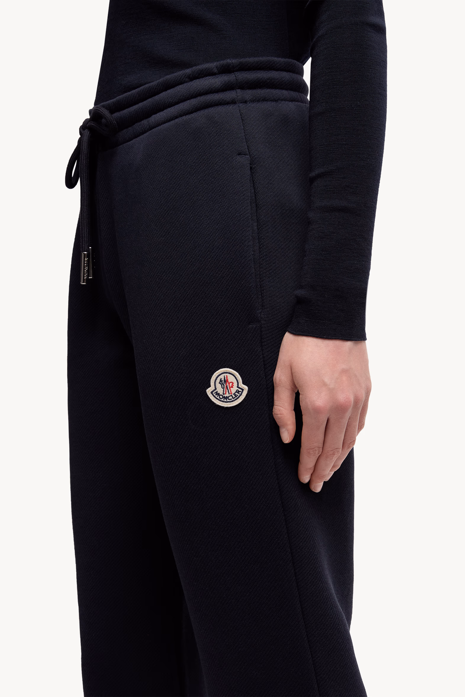 Logo Patch Cotton Sweatpants Women Navy Blue Moncler 6